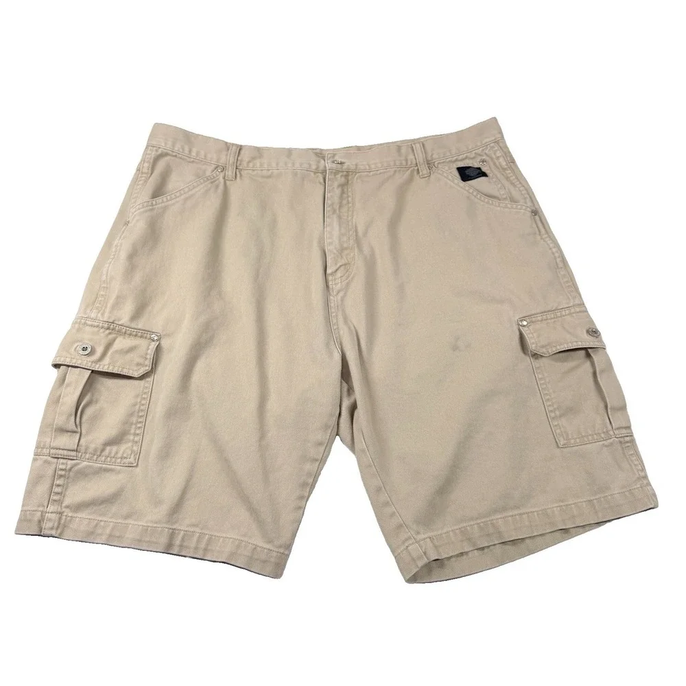Vintage Harley Davidson Cargo Shorts Mens 40 Act. 38 Khaki Y2K Relaxed 10